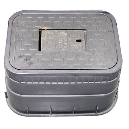Nds 12in. Standard Meter Box with Plastic Lid and Black Cast Iron Reader Cover M12004